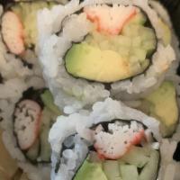 California Roll · Crab stick, cucumber and avocado. Cooked.