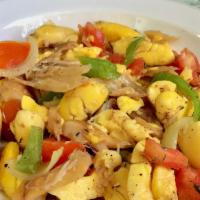 Large Ackee & Saltfish · Jamaica’s National Dish made with Ackee and salted Codfish authentic spices sautéed onions a...