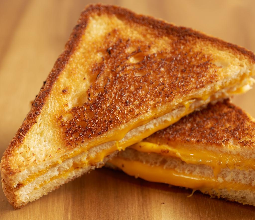 Grilled Cheese · Your choice of cheese on white club bread. Fries not included with burgers. Serves on sliced white bread.