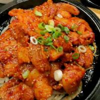La Gochujang Samgyupsal · Spicy marinated pork belly.
