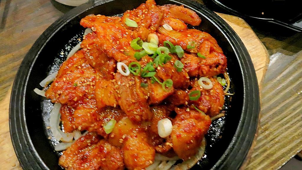 La Gochujang Samgyupsal · Spicy marinated pork belly.