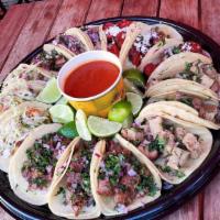 ***Special*** Taco Grande Platter · A taco platter with 3 of each;. Pork Carnitas Tacos. Chorizo Tacos. Beef Brisket Suadero Tac...