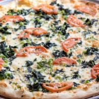 Garden Pizza
 · Thin crust pizza. Mozzarella, broccoli, tomato, and spinach.