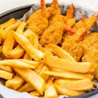 Romano’S Fried Shrimp · Mouth watering jumbo butterfly shrimp served with french fries and cole slaw.