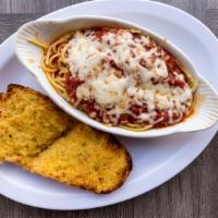 Spaghetti & Marinara · Spaghetti tossed in homemade marinara sauce.