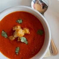 Cup Of Tomato Soup · Basil and garlic croutons