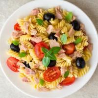 Tuna Pasta Salad · Delicious pasta salad mixed with tuna salad.