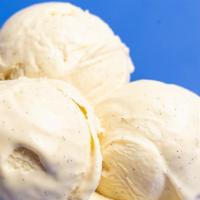 Vanilla Bean · Sweet cream vanilla ice cream base with real Madagascar vanilla beans. Contains dairy and eg...