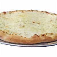 White Pizza · fresh garlic, olive oil, provolone & mozzarella cheeses.