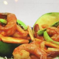 Mango Chicken Or Shrimp · Wok sautéed with white meat chicken or jumbo shrimp with fresh mango and vegetable in tangy ...
