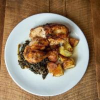 Roasted Chicken · mashed potatoes, spiced squash rings