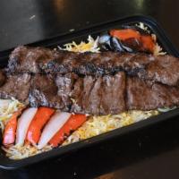 Beef Soltani Dinner Box · Filet mignon plus ground beef or chicken.