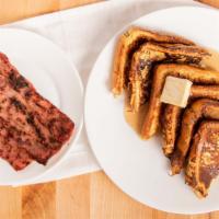 French Toast With Meat · With whipped butter and maple syrup.