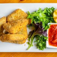 Mozzarella Fritti · Fresh Mozzarella lightly breaded and fried served with a side of our homemade peeled tomato ...