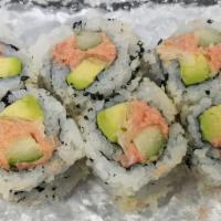 Crunchy Spicy Tuna Roll (6Pcs) · Chopped tuna • avocado • cucumber • pickled ginger • tempura crisp • spicy aioli