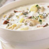 New England Clam Chowder (Sm) · A rich cream based soup with a blend of clams, potatoes and vegetables.