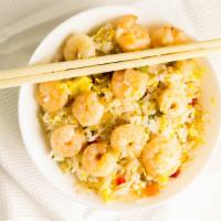 Shrimp Fried Rice · Stir fried shrimp with rice and vegetables.