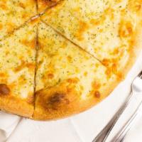 White Pizza · Fresh garlic and mozzarella cheese.