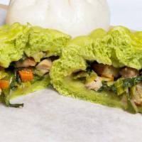 Green Veggie Baos · A delicious and nutritious blend of baby bok choy, carrot, dry bean curd, mushroom