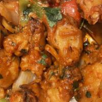 Gobi Manchurian · Vegan, vegetarian. Cauliflower batter fried, sautéed in Indo-chi sauce.