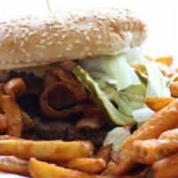Cheeseburger · Add French fries for cajun fries or onion rings for an additional charge.