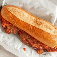 Chicken Parm · Freshly sliced, breaded and pan fried cutlets with marinara and provolone cheese.