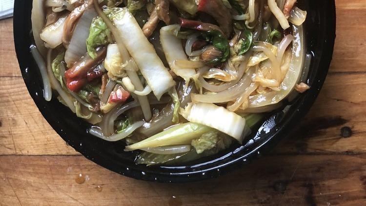 Roast Pork Chow Mein · With rice and noodles.