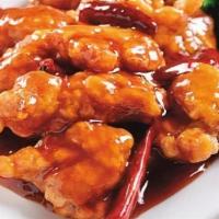 General Tso'S Chicken · Hot and Spicy. Spring chicken cut into large chunks, marinated & quickly fried till crispy, ...