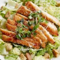 Chicken Caesar Salad · crispy chicken milanese | romaine | parmesan | lemon & anchovy vinaigrette | herb croutons