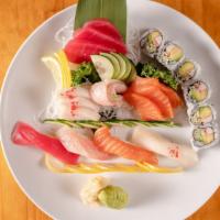 Sushi & Sashimi Combo · Assorted of 4 pieces sushi, 10 sashimi and valentine roll