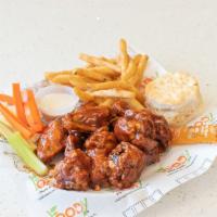 Jumbo Buffalo Wings · Wings with biscuit, choice of one small side, biscuit and soft drink.