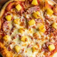 Hawaiian Pizza · Imported ham, chunks of pineapple and bacon.