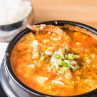 Soondubu · Spicy seafood and soft tofu stew.