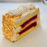 Strawberry Shortcake Cake Slice  · Yellow Cake with Nice Strawberry Filling and Whipped Cream
