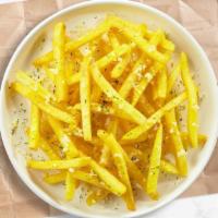 Cheesy Frydays · (Vegetarian) Idaho potato fries cooked until golden brown and garnished with salt and melted...