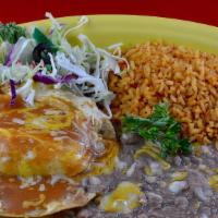 Huevos Rancheros Dnr · 2 eggs on a fried tortilla, with onion covered in a ranchera sauce. Served with 3 flour tort...