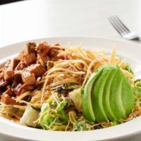 Bbq Chicken Chopped · Romaine lettuce, grilled marinated chicken breast, avocado, black bean and sweet corn, tomat...