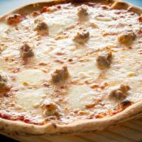 Affumicata · San Marzano ground tomato, mozzarella cheese, sausage, smoked caciotta cheese