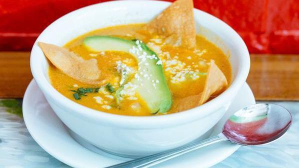 Tortilla Soup · Medium spicy. Try our delicious home-made tortilla soup made with chicken broth, carrots, zucchini, onions, cilantro, tortilla strips, and queso fresco.