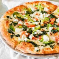 Capri Pizza · Broccoli, spinach, ricotta and chopped tomatoes