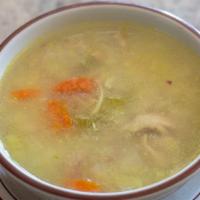 Soup · Bowl of our Soup du jour served with crackers. Today's Soup: Chicken Rice.