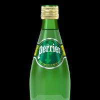 Perrier Sparkling Mineral Water · 11.15 fl oz glass bottle of Perrier sparkling mineral water from Vergeze France.