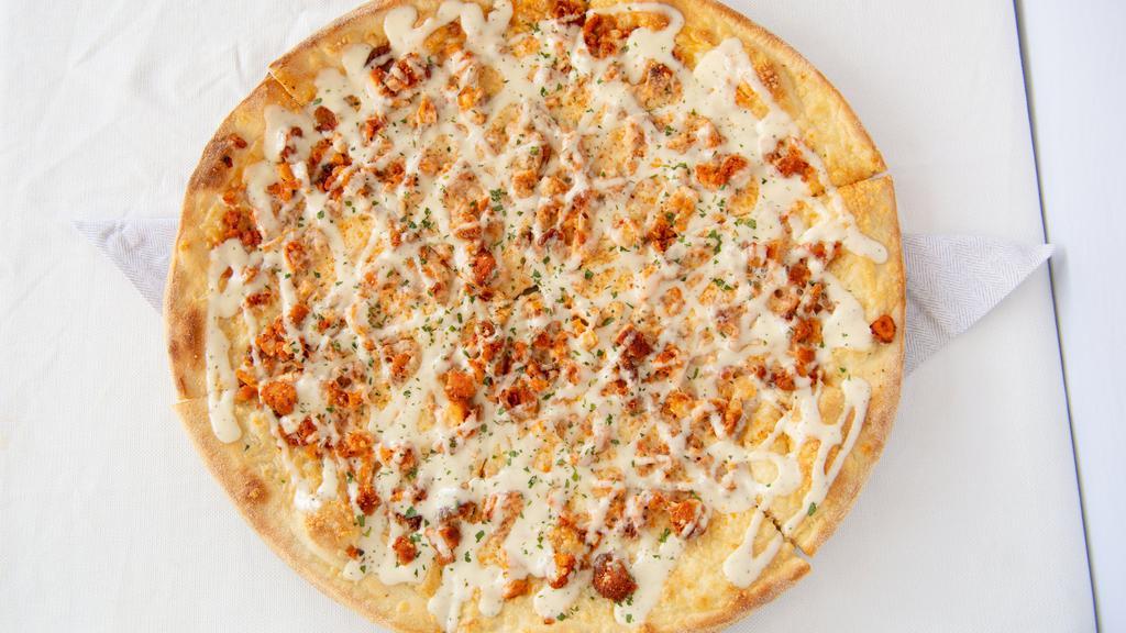 The Buffalo Pizza · Hot n' Spicy Chicken with ranch dressing.
