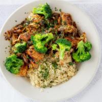 Chicken Teriyaki Plate · Sauteed mushrooms, broccoli and onions. Served with rice and a side salad.