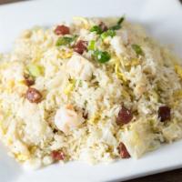 Vegetable Fried Rice · Broccoli, carrots, snow peas, and mushrooms stir fried with egg, scallions, onions and bean ...