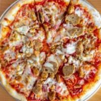 Meat Lover Pizza · Pepperoni, Sausage, Meatball, Bacon, Ham, sauce, and mozzarella cheese.