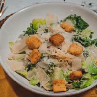 Caesar Salad · Romaine lettuce with Caesar dressing, croutons, and Parmesan.