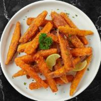 Sweet Prized Potato Fries · (Vegetarian) Thick-cut sweet potato wedges fried until golden brown