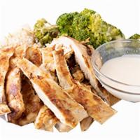 Fresh Grilled Chicken Dinner · Lots of fresh chicken breast (10.5 oz before cooking) lightly marinated and grilled to order...