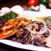 Serves 5 People · Grilled goat, beef, chicken served with collard greens, spinach, cabbage, ugali and chapati ...